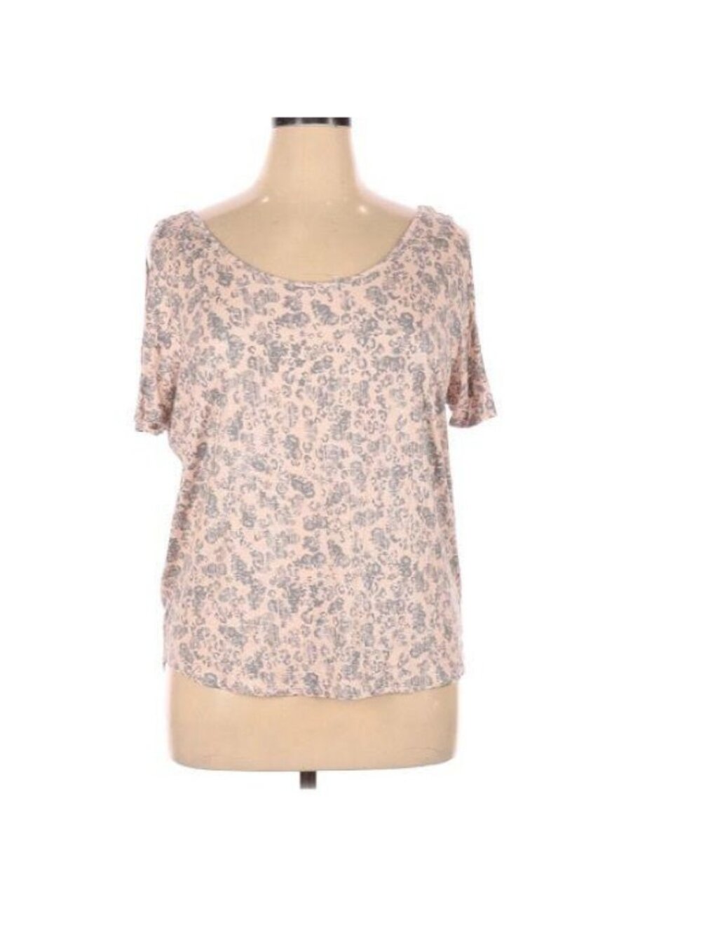 Juicy Couture Short Sleeve Top Size XL Scoop neckline Cold Shoulder Floral Print - Picture 2 of 4